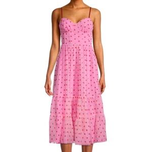 Betsy Johnson pink tulle corset midi dress